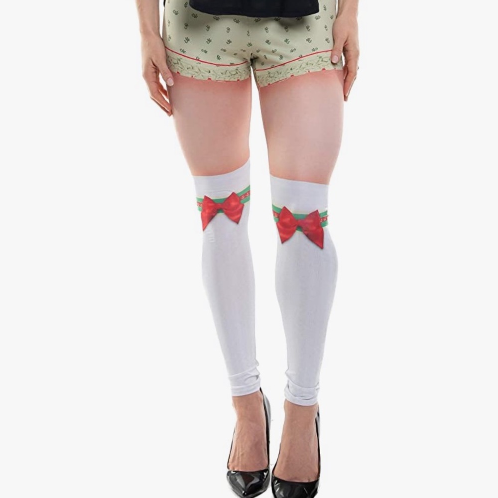 Faux Real Womens Ladies photorealistic Oktoberfest Lederhosen Leggings - medium